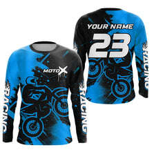 Load image into Gallery viewer, Blue Motocross Jersey for Kid Women Men Personalized Dirt Bike Shirts Racing Shirt XM426