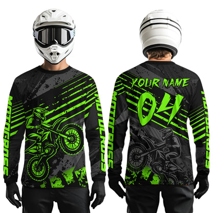 Green Custom Motocross Racing Jersey for Men Women Kid Dirt Bike Shirts Riding Shirt XM444