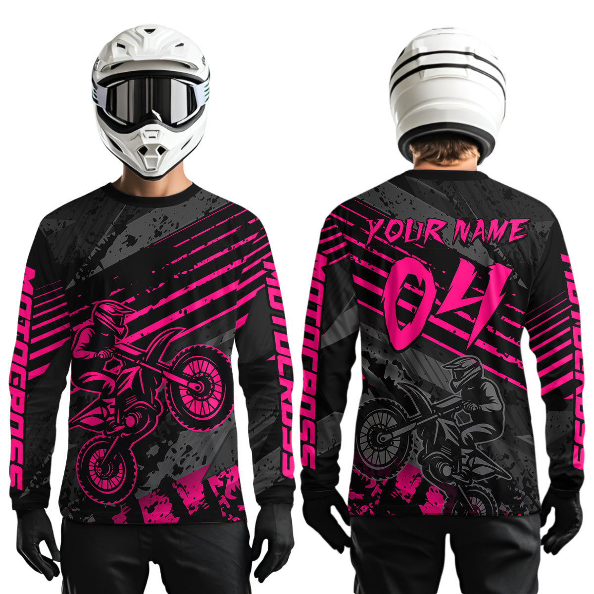 Pink Custom Motocross Racing Jersey for Men Women Kid Dirt Bike Shirts Riding Shirt XM444