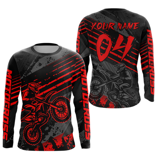 Red Custom Motocross Racing Jersey for Men Women Kid Dirt Bike Shirts Riding Shirt XM444