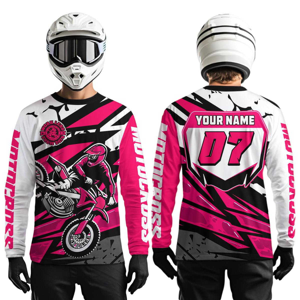 Pink Motocross Racing Jersey for Men Women Kid Custom Dirt Bike Shirts Riding Shirt XM446