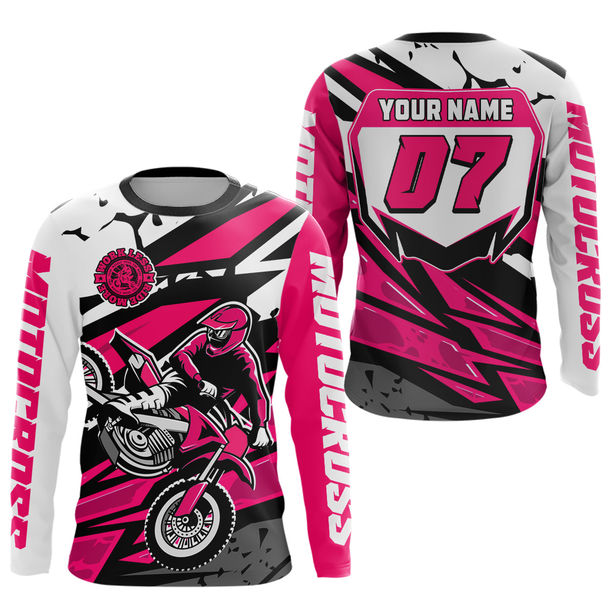 Pink Motocross Racing Jersey for Men Women Kid Custom Dirt Bike Shirts Riding Shirt XM446