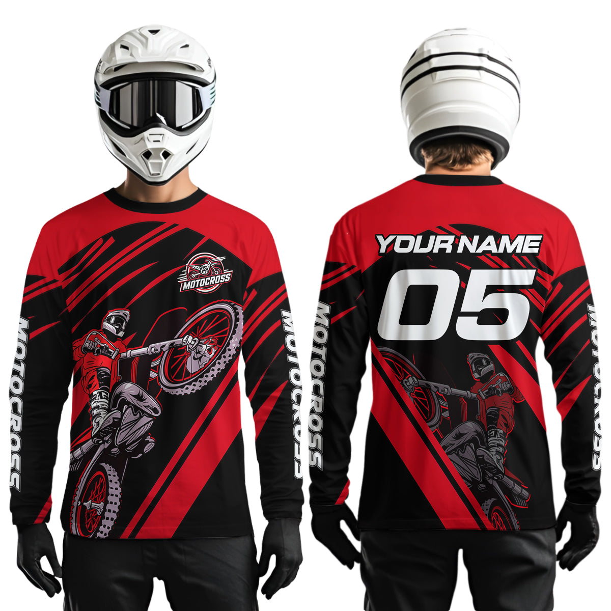 Red Custom Motocross Jersey for Men Women Kid Dirt Bike Shirts Motorcycle Shirt XM456