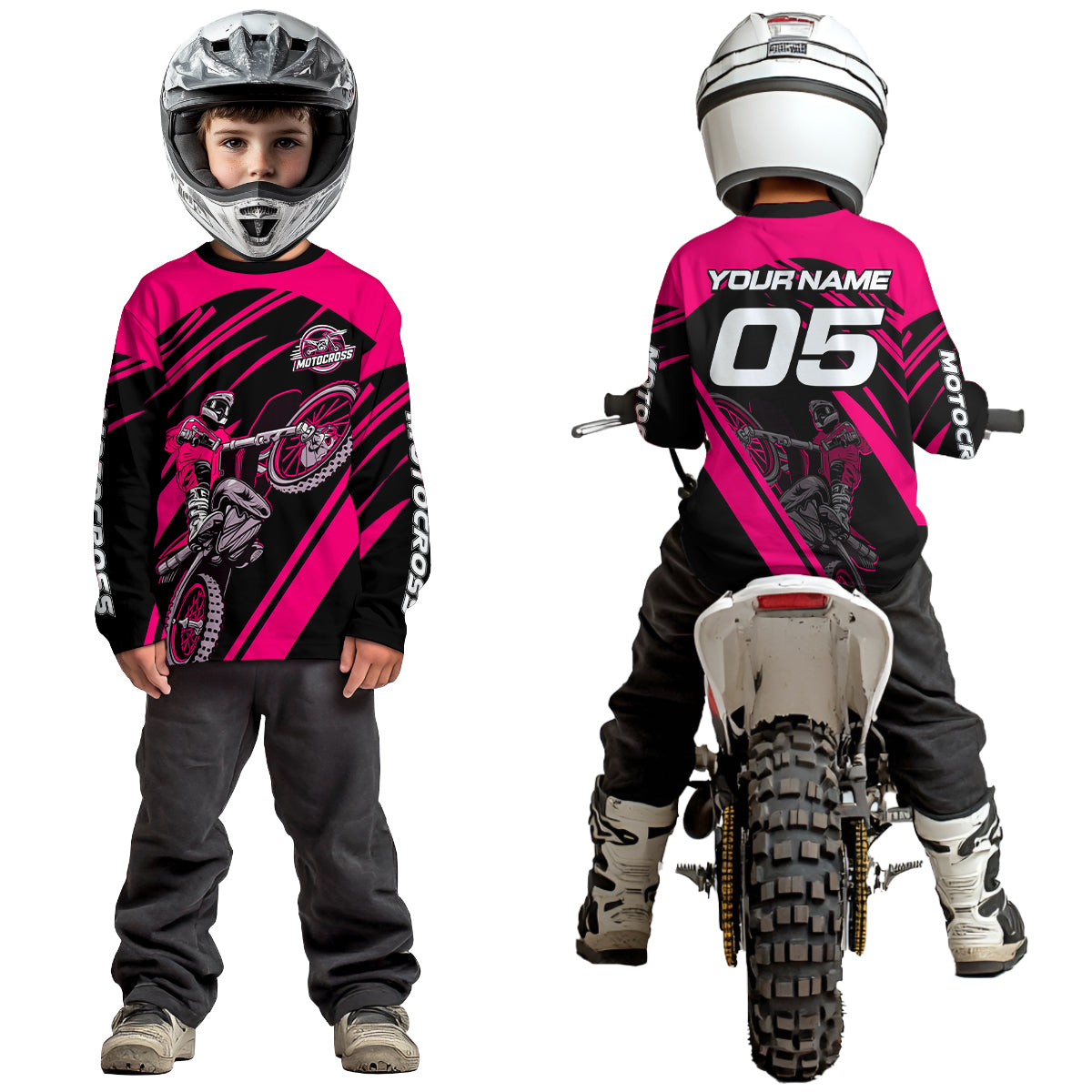 Pink Custom Motocross Jersey for Men Women Kid Dirt Bike Shirts Motorcycle Shirt XM456