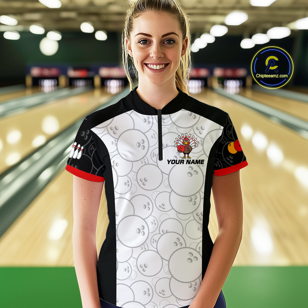 Funny Turkey Bowling Shirts for Women Men Team Bowling Jerseys for Thanksgiving MBL177
