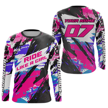 Custom Pink Motocross Racing Jersey Women Kid Men Adult Dirt Bike Off road Shirt XM469