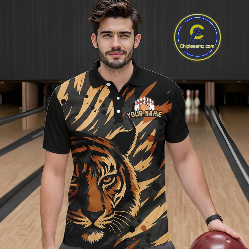 Tiger Bowling Shirts for Team Women Men Custom Tiger Bowling Polo & 1/4 Zip Shirt MBL183