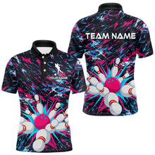 Load image into Gallery viewer, Pink and Purple Bowling Shirts for Team Women Men Bowling Polo and 1/4 Zip Shirt MBL229