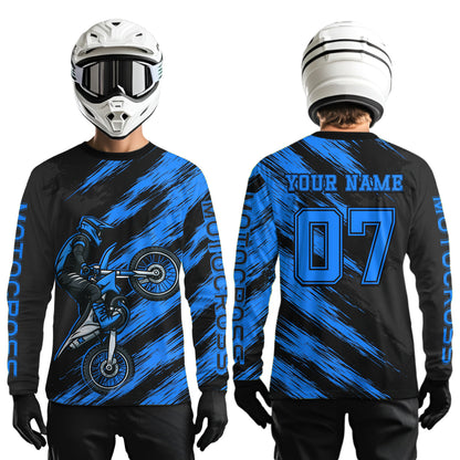 Blue Motocross Jersey Men Kid Women Dirt Bike Jersey Custom Motorcycle Riding Shirt XM483