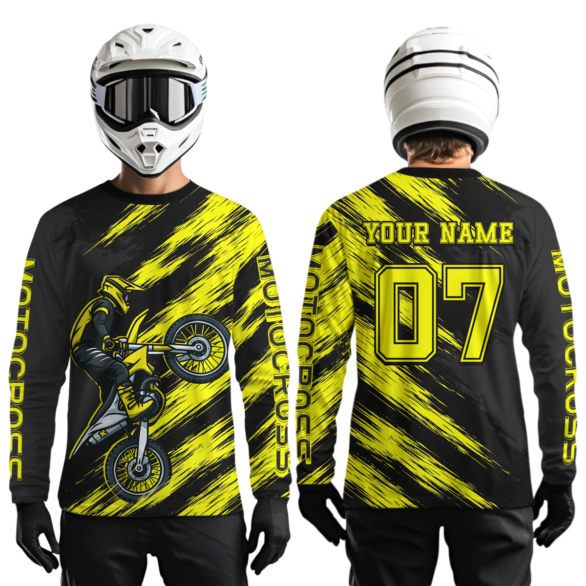 Yellow Motocross Jersey Men Kid Women Dirt Bike Jersey Custom Motorcycle Riding Shirt XM483
