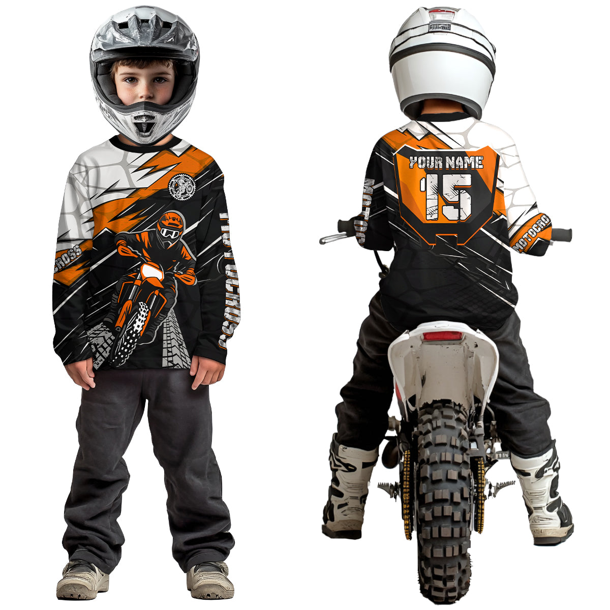 Orange Motocross Jersey Custom Dirt Bike Shirts for Men Kid Women Motorcycle Shirt XM488