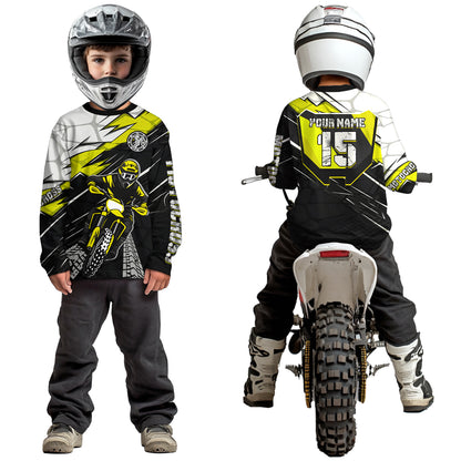 Yellow Motocross Jersey Custom Dirt Bike Shirts for Men Kid Women Motorcycle Shirt XM488