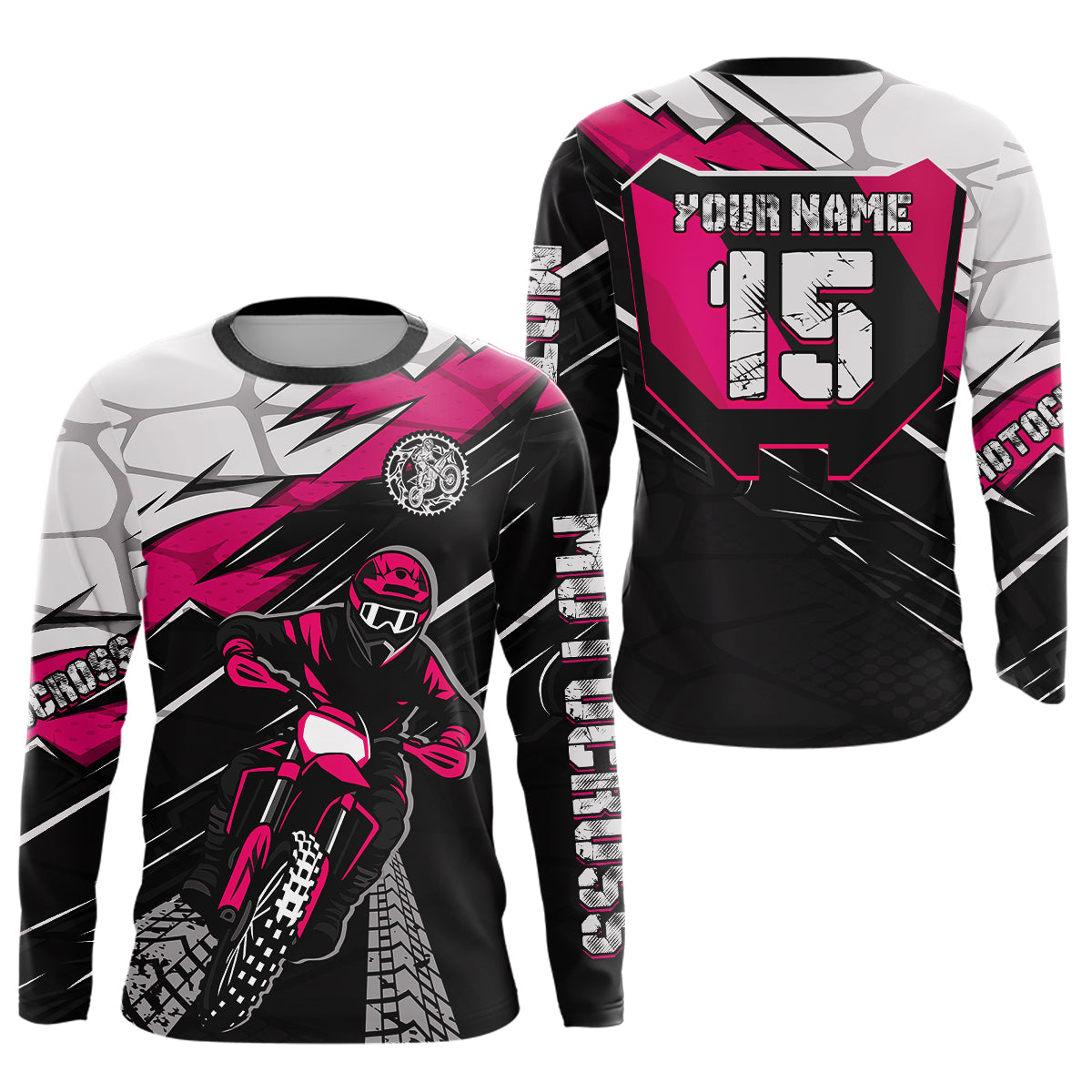 Pink Motocross Jersey Custom Dirt Bike Shirts for Men Kid Women Motorcycle Shirt XM488