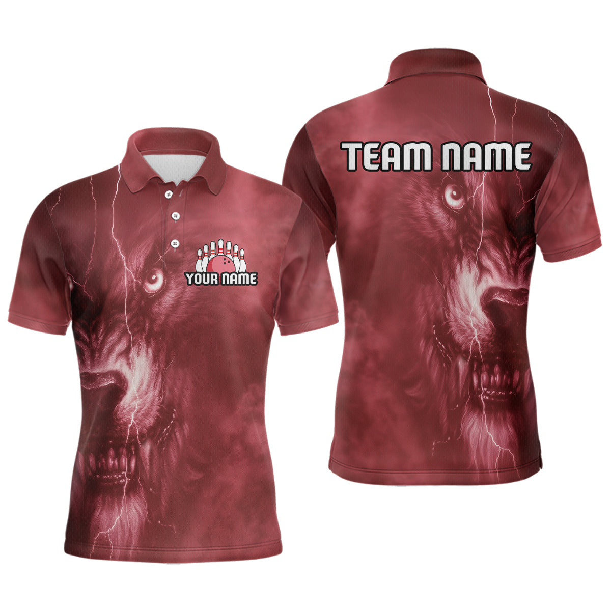 Wolf Bowling Shirts for Team Women Men Custom Wolf Bowling Jerseys for Couples MBL204