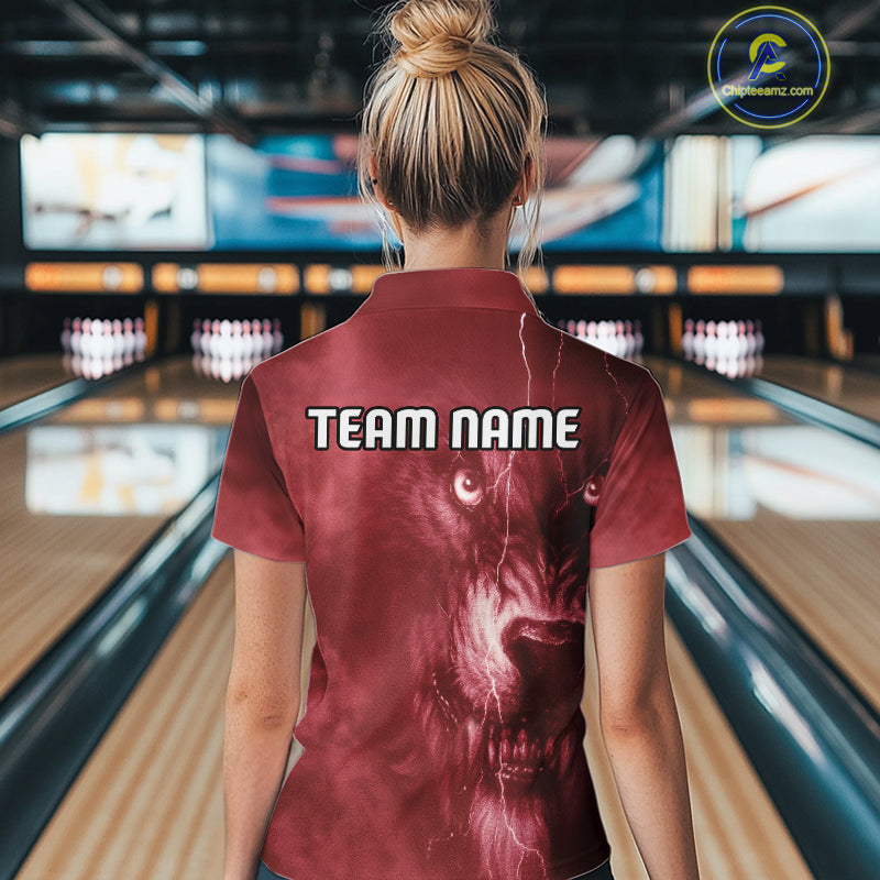Wolf Bowling Shirts for Team Women Men Custom Wolf Bowling Jerseys for Couples MBL204