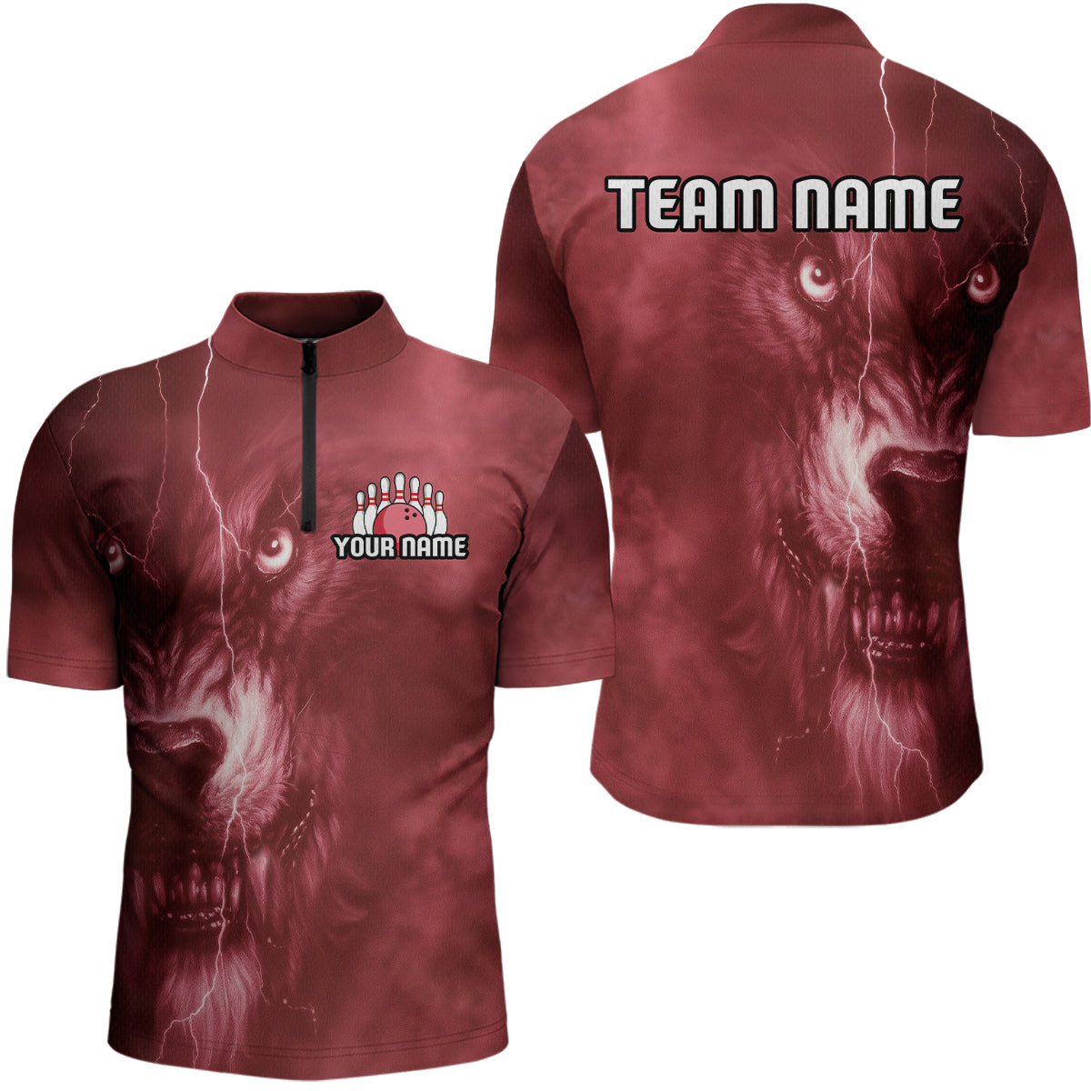 Wolf Bowling Shirts for Team Women Men Custom Wolf Bowling Jerseys for Couples MBL204