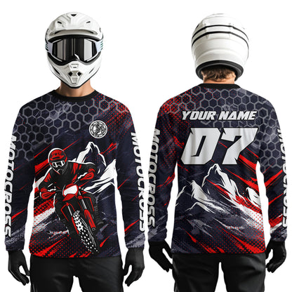 Red Motocross Racing Jersey for Kids Women Men Dirt Bike Shirts Motorcycle Riding Shirt XM493