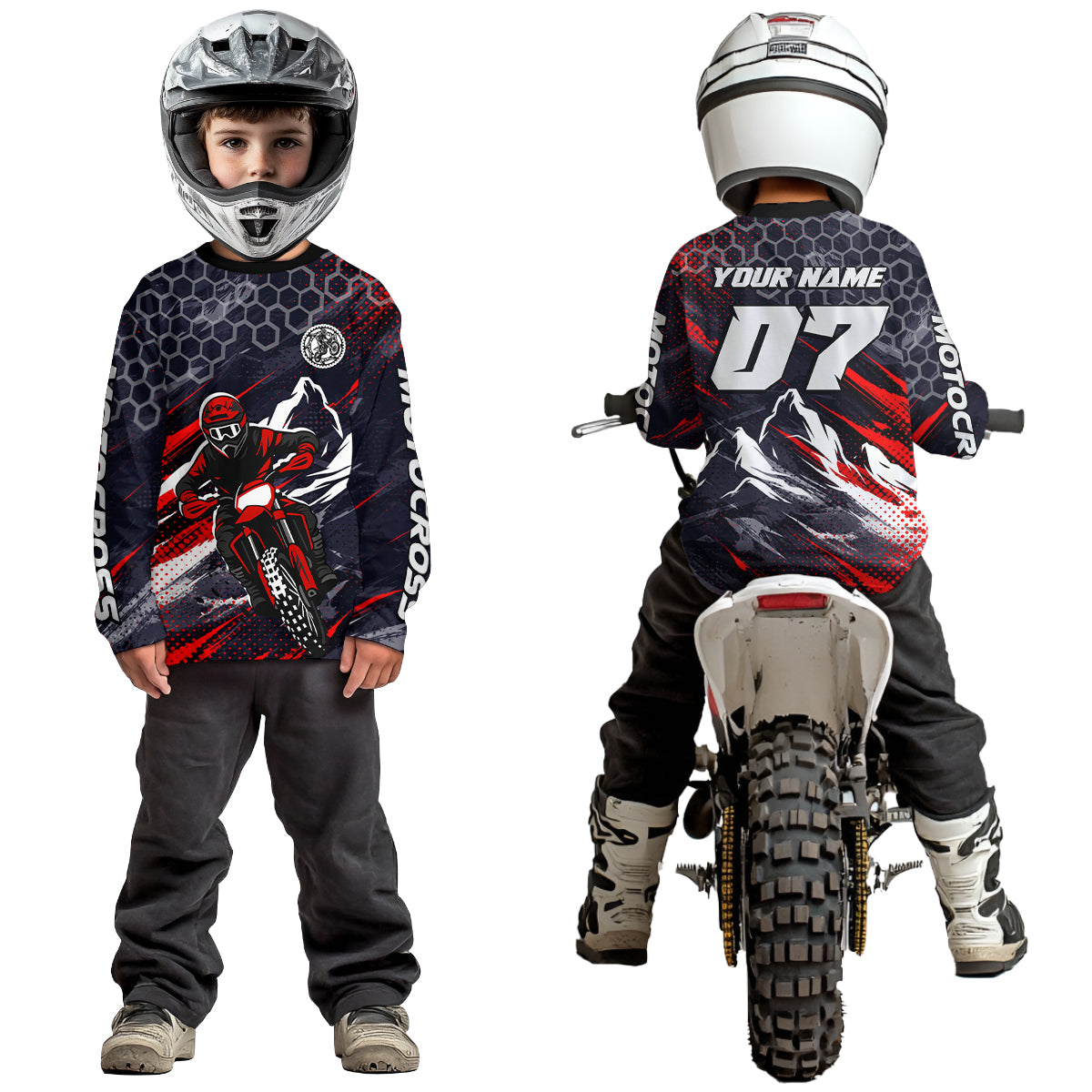 Red Motocross Racing Jersey for Kids Women Men Dirt Bike Shirts Motorcycle Riding Shirt XM493