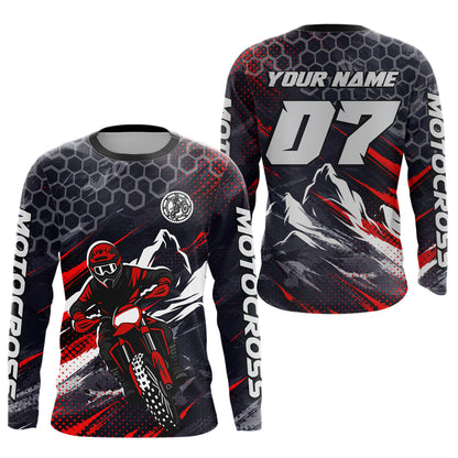 Red Motocross Racing Jersey for Kids Women Men Dirt Bike Shirts Motorcycle Riding Shirt XM493