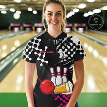 Load image into Gallery viewer, Pink Beer Bowling Shirts for Team Women Men Beer Bowling Polo&amp;1/4 Zip Bowl League MBL255