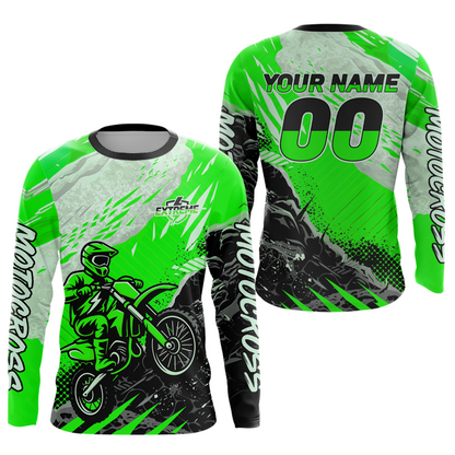 Green Motocross Jersey Custom Dirt Bike Shirts Men Kid Women Racing Off road Jersey XM416