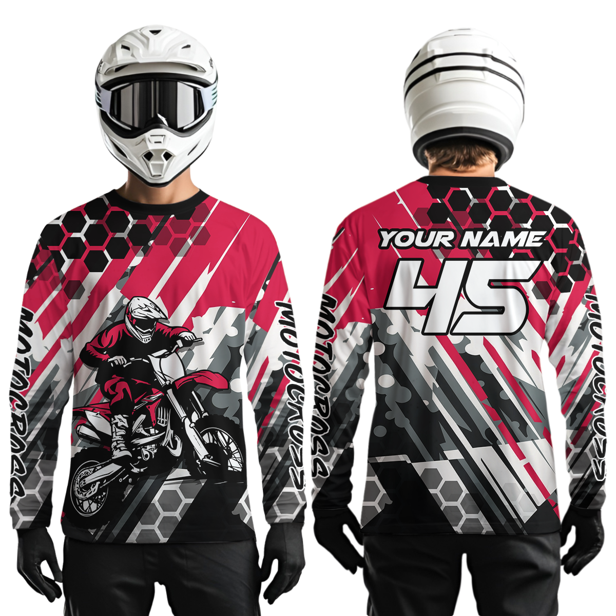 Pink Motocross Racing Jersey Kid Women Men Custom Dirt Bike Shirts Riding Shirt XM423