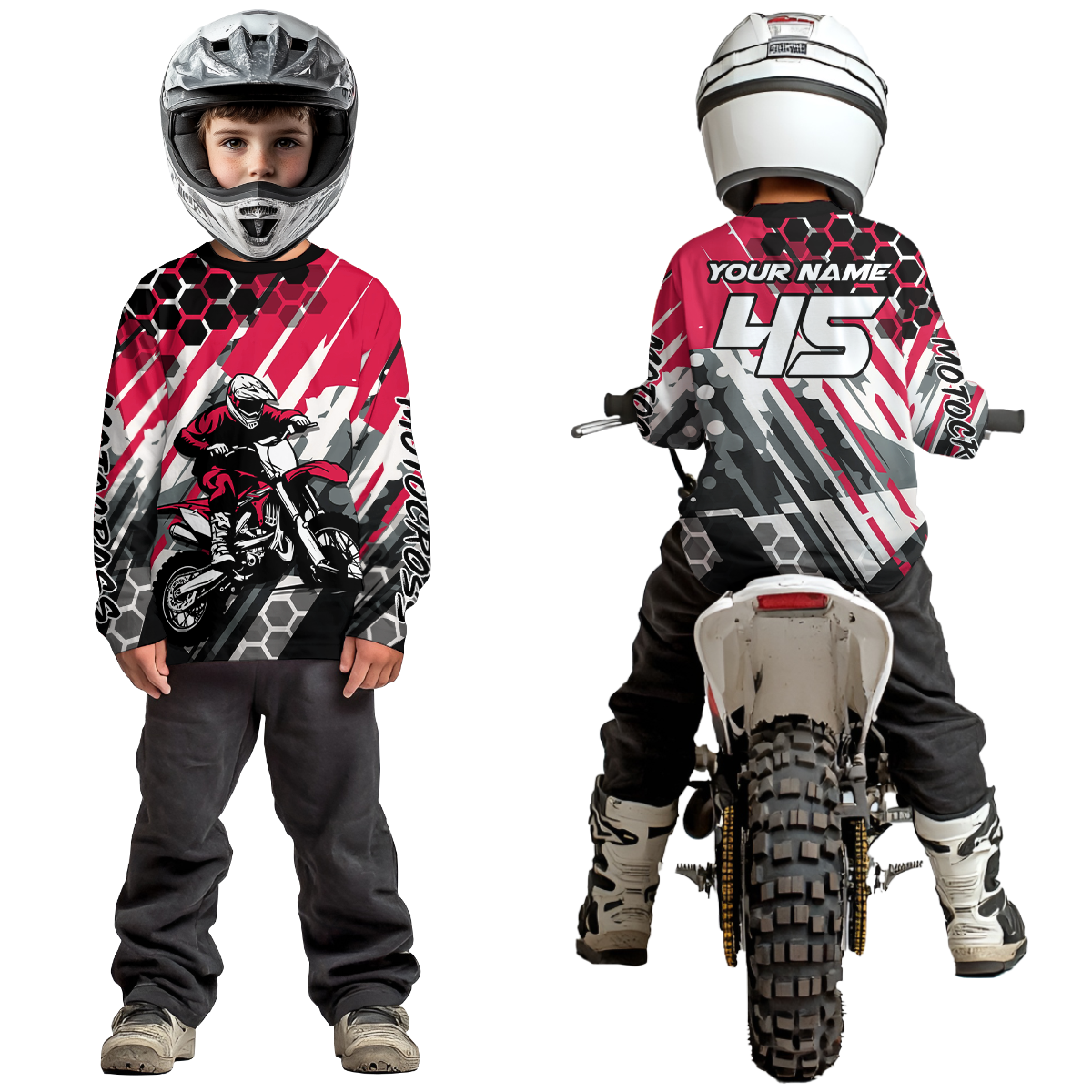 Pink Motocross Racing Jersey Kid Women Men Custom Dirt Bike Shirts Riding Shirt XM423
