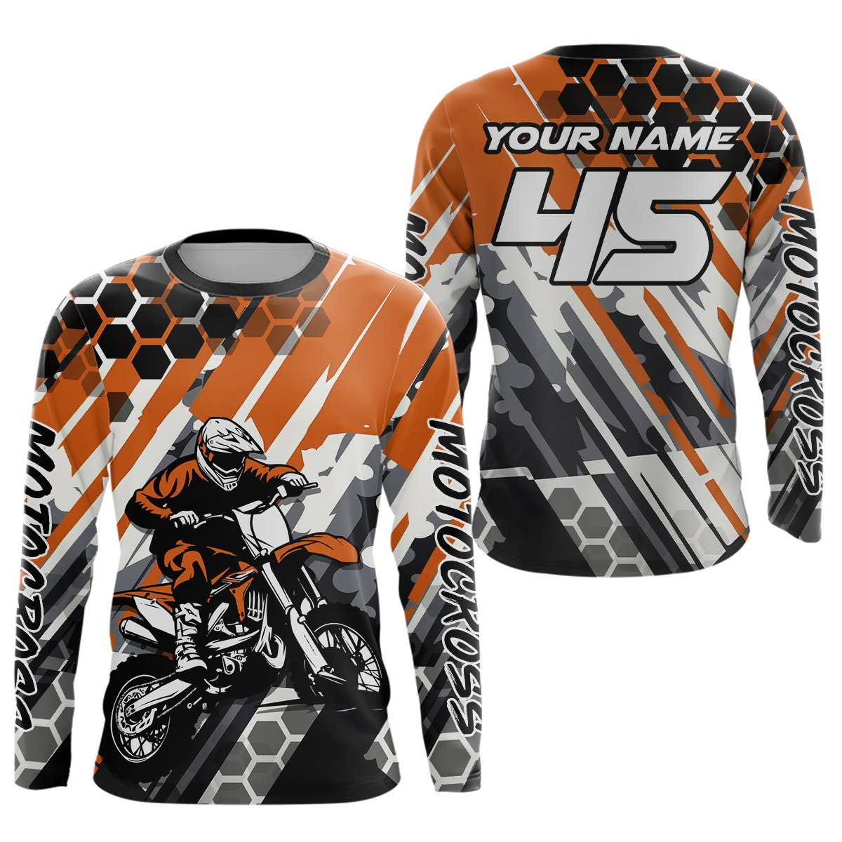 Orange Motocross Racing Jersey Kid Women Men Custom Dirt Bike Shirts Riding Shirt XM423