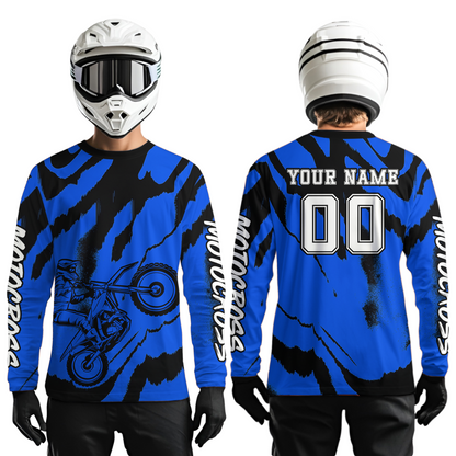 Blue Motocross Jersey for Kid Women Men Custom Dirt Bike Shirts Moto Racing Shirt XM428