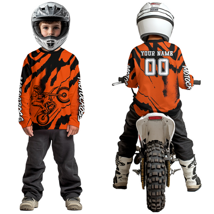 Orange Motocross Jersey for Kid Women Men Custom Dirt Bike Shirts Moto Racing Shirt XM428