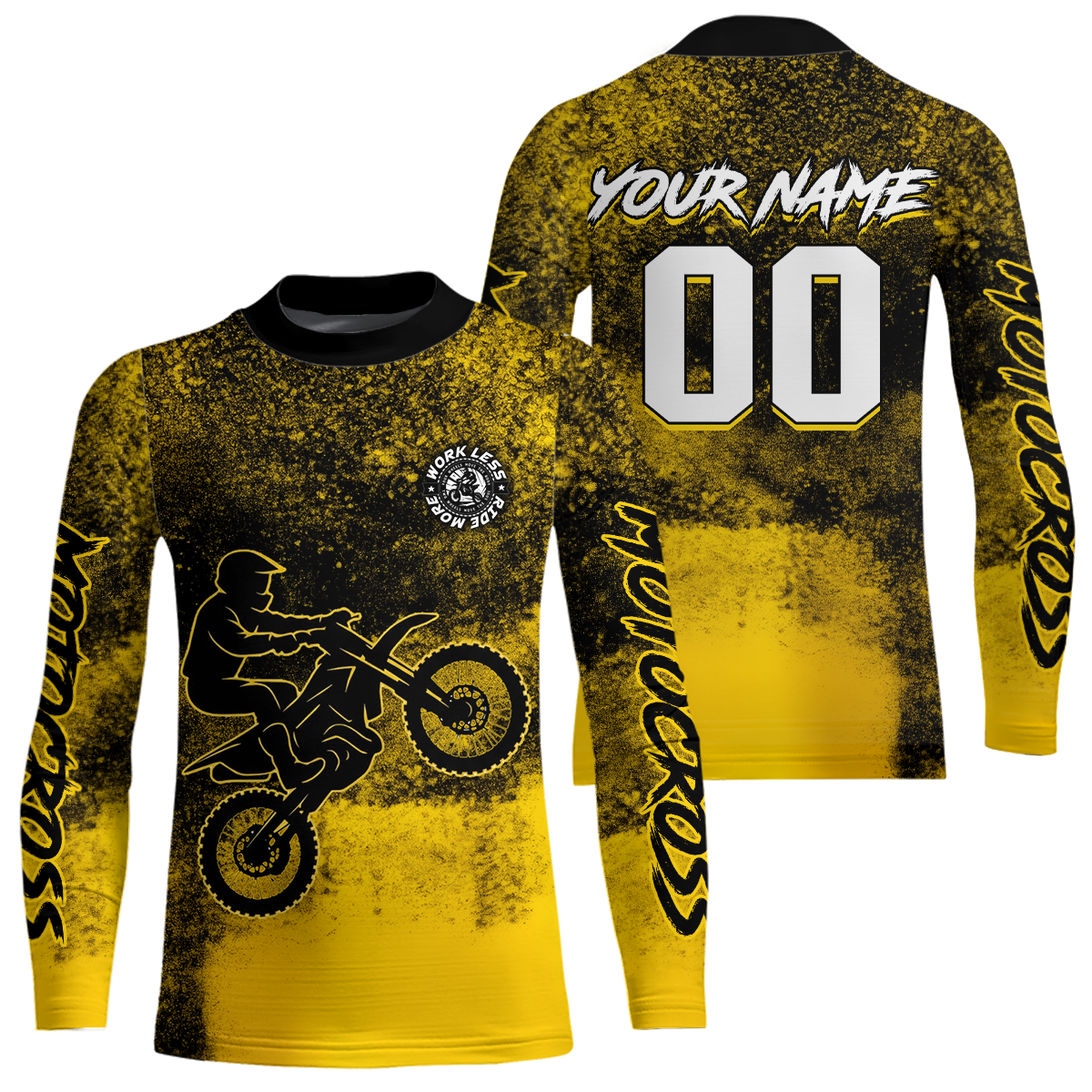 Yellow Motocross Jersey for Kid Women Men Custom Dirt Bike Shirts Racing Shirt XM430