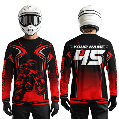 Custom Red Motocross Racing Jersey Men Women Kid Dirt Bike Shirts Motorcycle Shirt XM442
