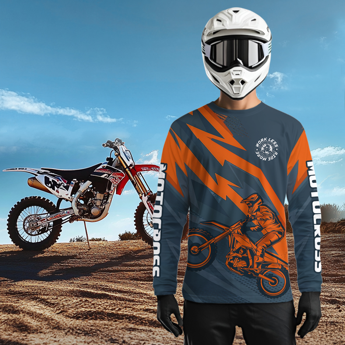 Orange&Blue Motocross Jersey Custom Men Women Kid Dirt Bike Motorcycle Racing Shirt XM450