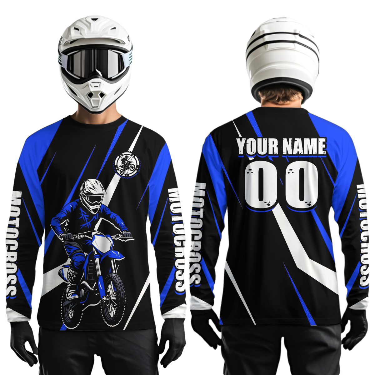 Blue Custom Motocross Racing Jersey Men Women Kid Dirt Bike Motorcycle Riding Shirt XM454