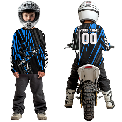 Blue Custom Motocross Jersey for Men Women Kid Dirt Bike Shirts Moto Racing Shirt XM461