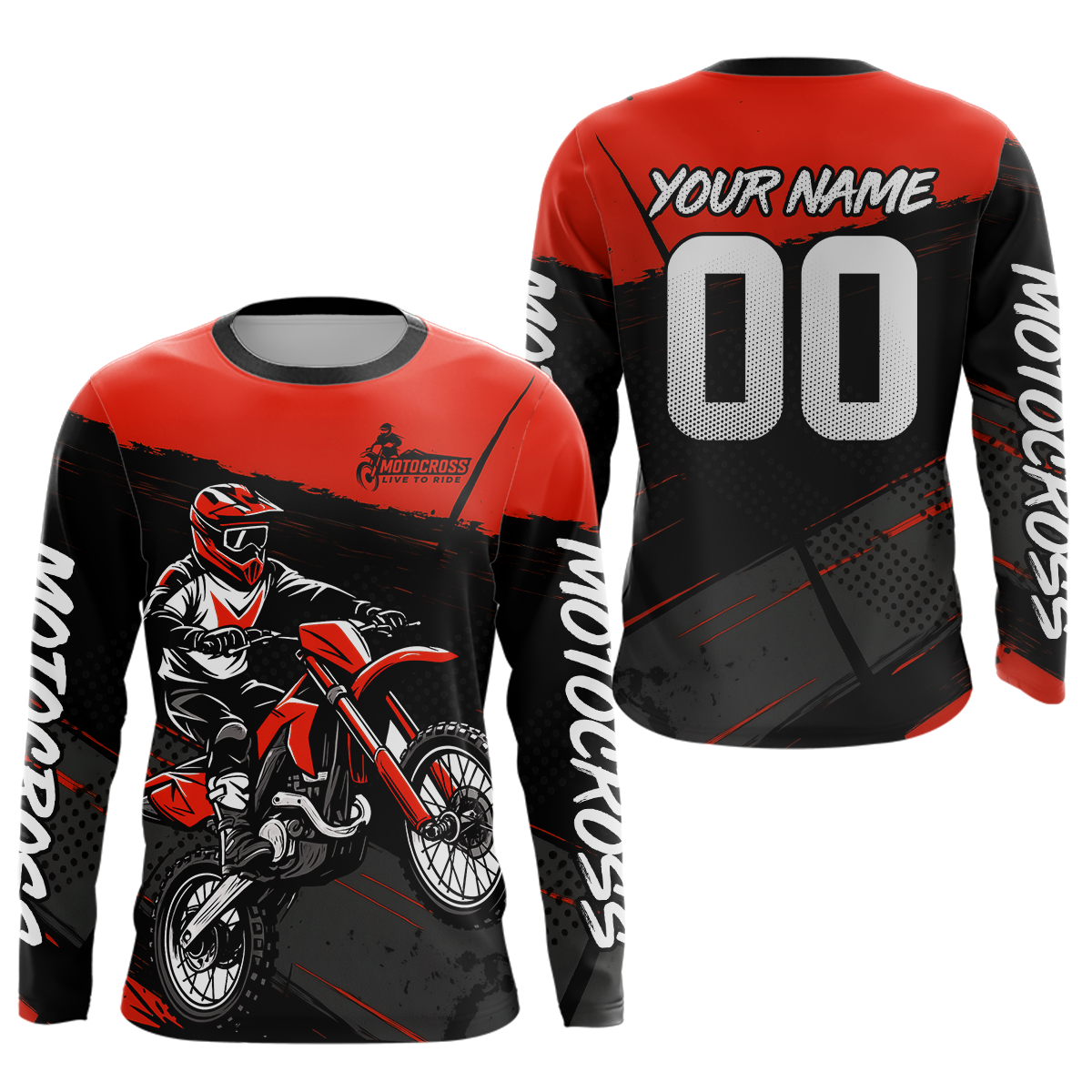 Red Motocross Jersey for Men Women Kid Dirt Bike Shirts Custom Off road Riding Shirt XM463