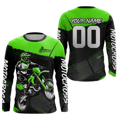 Green Motocross Jersey for Men Women Kid Dirt Bike Shirts Custom Off road Riding Shirt XM463