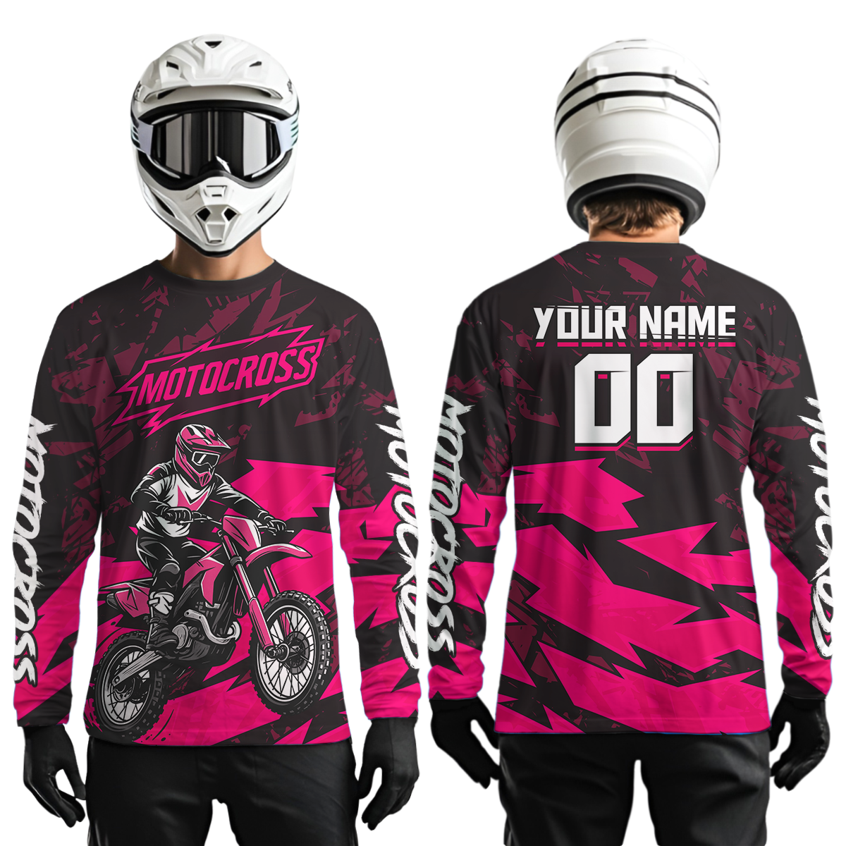 Pink Custom Motocross Racing Jersey Men Women Kid Dirt Bike Shirts Off road Shirt XM468