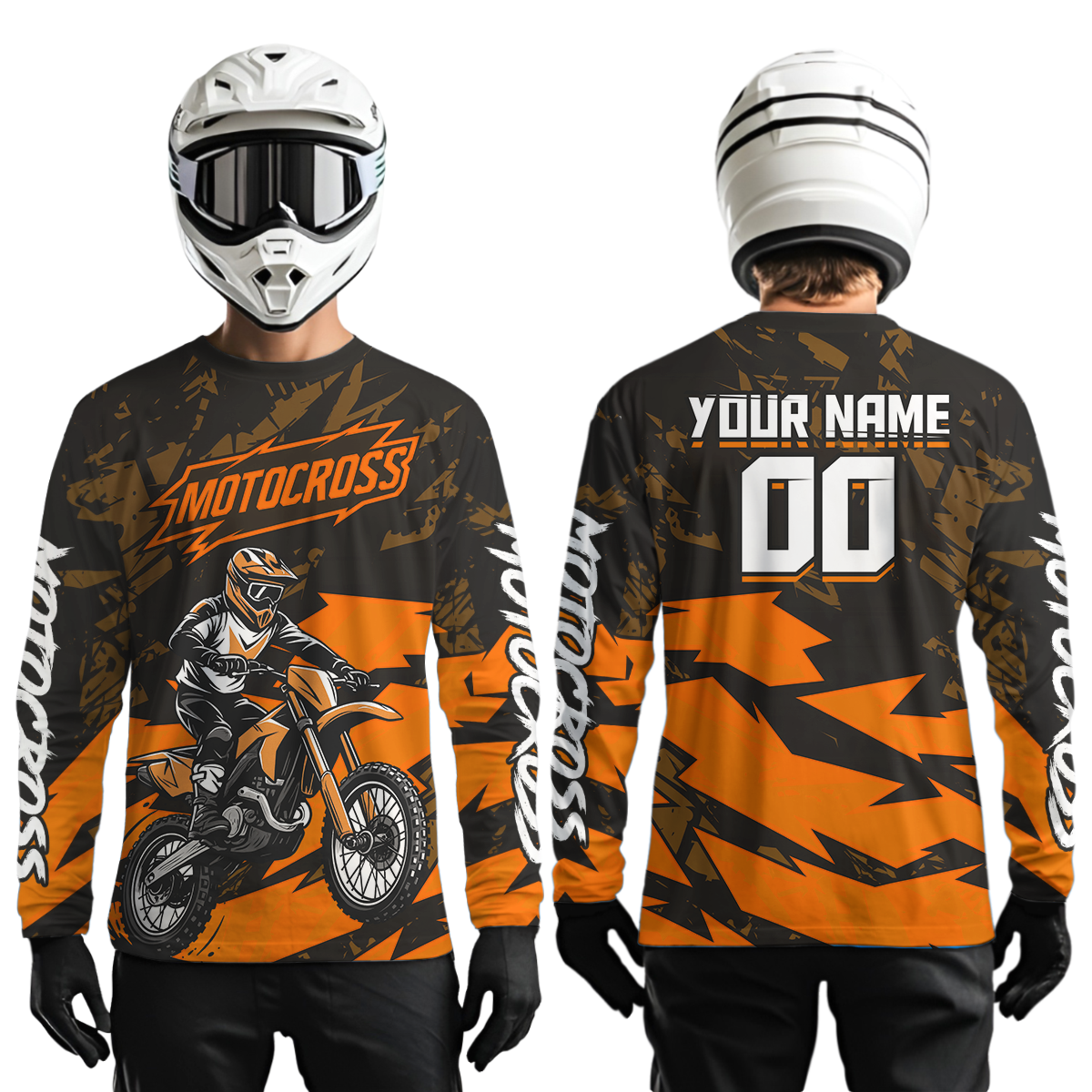 Orange Custom Motocross Racing Jersey Men Women Kid Dirt Bike Shirts Off road Shirt XM468