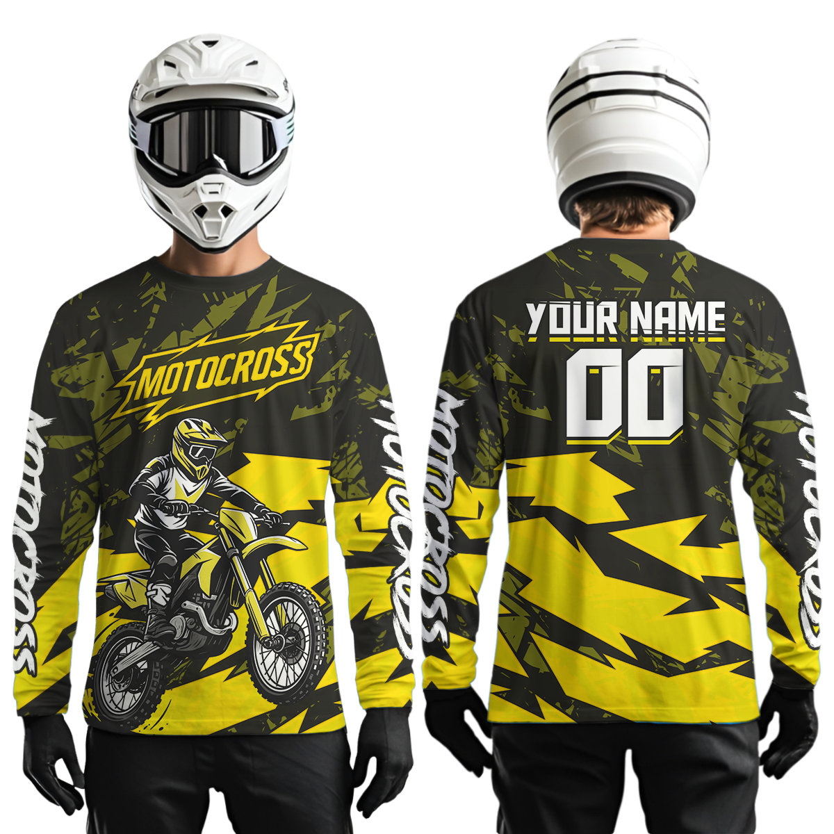 Yellow Custom Motocross Racing Jersey Men Women Kid Dirt Bike Shirts Off road Shirt XM468