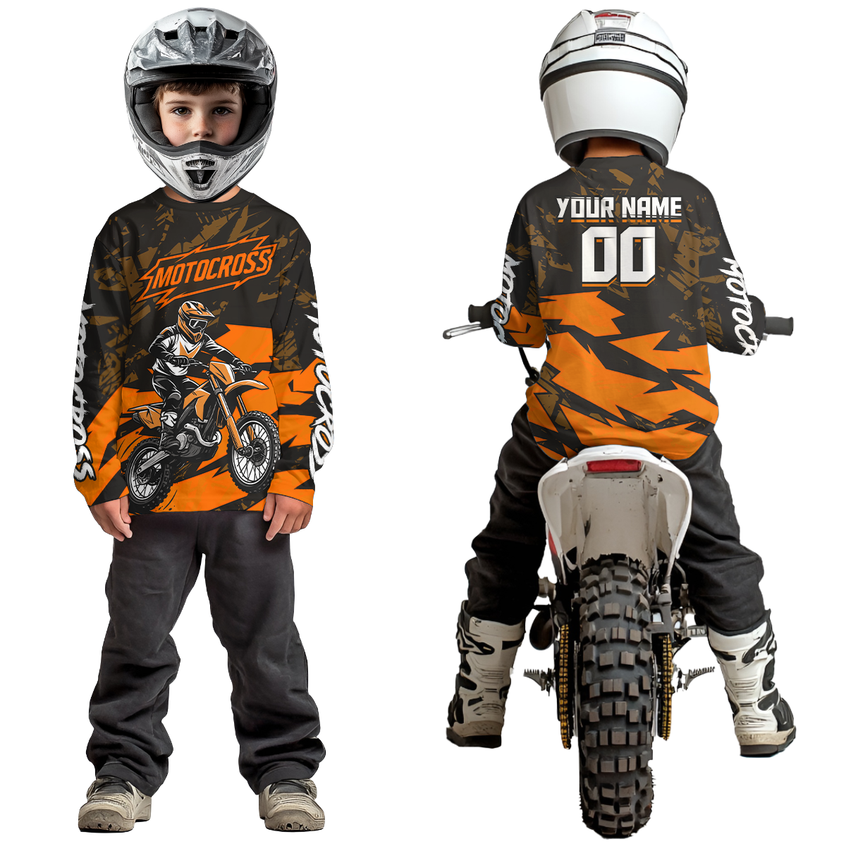 Orange Custom Motocross Racing Jersey Men Women Kid Dirt Bike Shirts Off road Shirt XM468