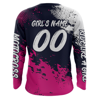 Custom Pink Motocross Racing Jersey for Women Kid Men Dirt Bike Shirts Off road Shirt XM477