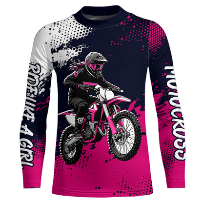 Custom Pink Motocross Racing Jersey for Women Kid Men Dirt Bike Shirts Off road Shirt XM477