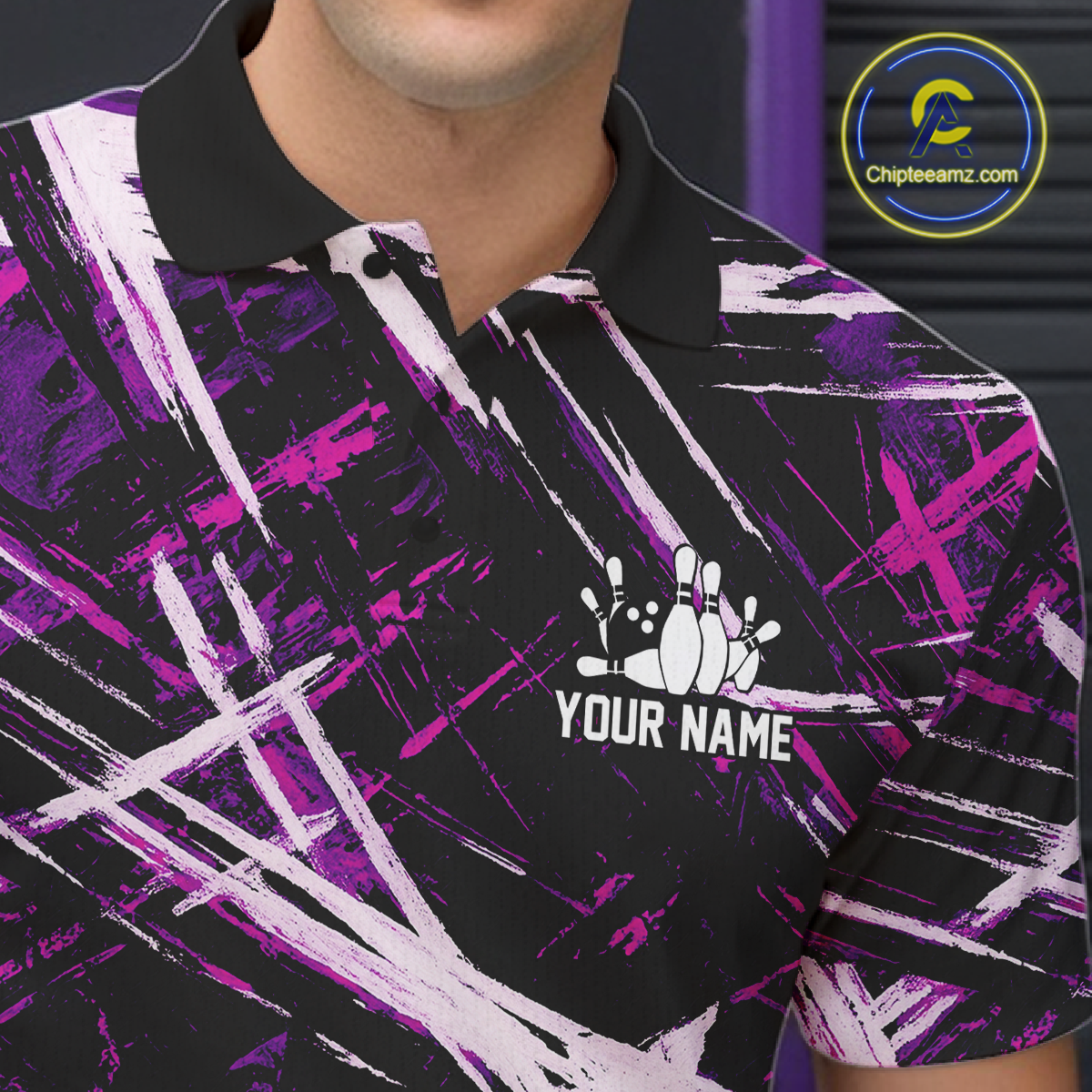 Custom Purple Bowling Shirts for Team Women Men Bowling Polo and 1/4 Zip Shirt MBL228