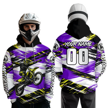 Load image into Gallery viewer, Purple Motocross Hoodie Custom for Adult Men Women Dirt Bike Racing Hoodie Shirt MH480