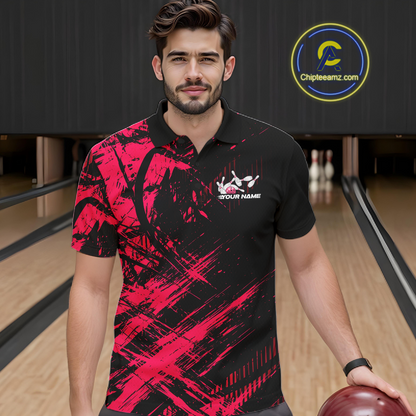 Custom Pink Bowling Shirts for Team Women Men Bowling Polo&1/4 Zip Shirt for Couple MBL233