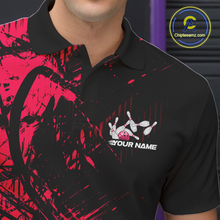 Load image into Gallery viewer, Custom Pink Bowling Shirts for Team Women Men Bowling Polo&amp;1/4 Zip Shirt for Couple MBL233
