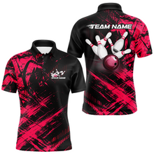 Load image into Gallery viewer, Custom Pink Bowling Shirts for Team Women Men Bowling Polo&amp;1/4 Zip Shirt for Couple MBL233