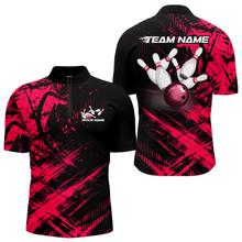 Load image into Gallery viewer, Custom Pink Bowling Shirts for Team Women Men Bowling Polo&amp;1/4 Zip Shirt for Couple MBL233