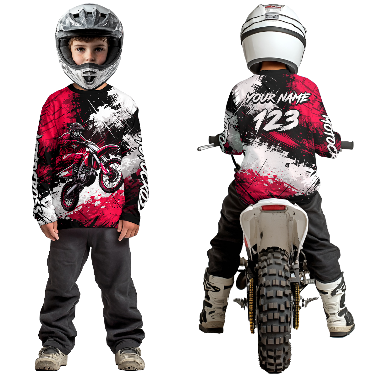 Custom Pink Motocross Jersey for Kid Adult Dirt Bike Shirts Men Women Riding Shirt XM491